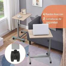 Escritorio Portátil. Mesa Portátil para Computadora Portátil. Mesa Plegable Ajustable para Computadora. Sirve la Función de Inclinación para Laptop y Bandeja de Desayuno Plateado|  Escritorio para computadora | Soporte para laptop | Mesa para laptop | Computadora | Tableta | Ajustable | - Plateado+Haya - Ver 9