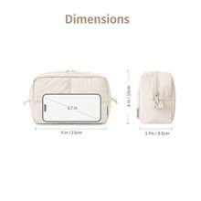 QLNarwey Bolsa De Maquillaje Acolchada Para Viajes Para Mujeres Y Niñas Bolsa De Maquillaje Acolchada Para Cosméticos Bonitas Bolsas Organizadora De Maquillaje Bolsa De Aseo De Viaje Para Artículos De Tocador BeigeQYF - 米色 - 查看 5