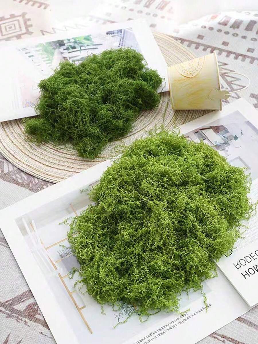 1pc 20g/50g/100g/200g/500g Artificial Moss, Suitable For Home Decor, Fake Moss Micro Landscape Arrangement, Lawn, Potted Plants