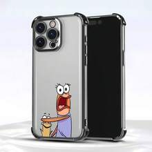 Estuche para teléfono con personaje de dibujos animados de pez sorprendido Compatible con estuches para teléfonos   17  16 Pro Max  15 Pro Max  13 y  12 Hecho de material de TPU que brinda protección contra golpes y caídas Un gran regalo para familiares, amigos, seres queridos, novios / novias y para Navidad - Negro - Ver 2