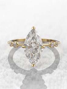 1 st klassisk kubisk zirkoniaring för kvinnor för bröllop, förlovning, årsdag, fest, bandsmycken, alla hjärtans dag-present - 1# - Visa 2