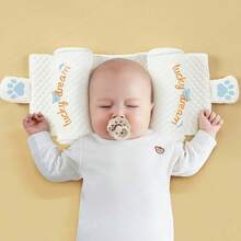 Cartoon Baby Pillow, Millet Pillow, 0-1 Year Old Newborn Anti-Tilt Head Pillow, Cute Baby Pillow, Millet Filling (Embroidered)