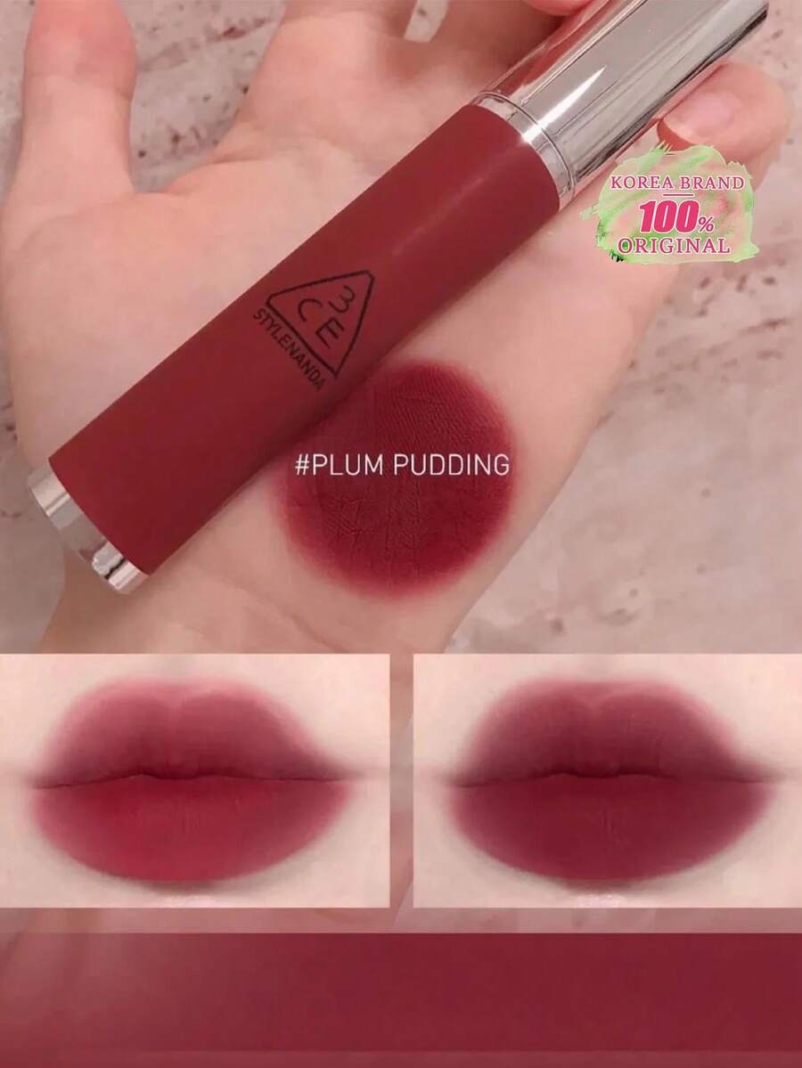Blurry Lip Gloss - #Plum Pudding | Creamy Smooth Texture, Ultimate Matte Finish | Long-Lasting Color, Nourishing Formula | Korean Cosmetics, Gift Set
