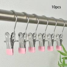 10pcs Multi-Function Clips With Hooks, Fabric & Leather Non-Slip Clips For Hanging Hats, Drying Socks, Portable Small Clips - Multicolor - View 10