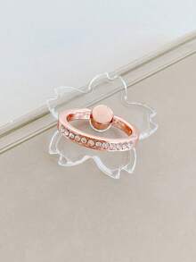 Cherry Blossom Rhinestone Phone Holder, Transparent Cherry Blossom Stand, 360° Rotating Ring Holder, Transparent Phone Stand Compatible With Most Phones, Tablets And Phone Cases, Suitable For IPhone, Android Phones, Birthday Gift, Gift For Family And Friends, Phone Ring Holder, Phone Accessories - Multicolor - View 3