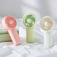2025 Latest Portable Mini Handheld Fan - Lightweight, Battery-Powered (AAA) For Office, Travel, And Camping - Pink & White Options, Wearable Design (Batteries Not Included), Personal Cooling Device |    Mini Fans |   Durable Plastic Construction, Mini Handheld Fa - 藍色 - 查看 6