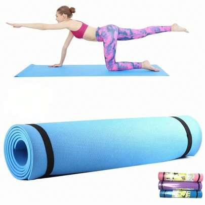 Hot Seller! 10mm Premium EVA Exercise Mat For Yoga & Floor Workouts - Supportive, Water-Resistant, 173cm Long, Choose Pink Or Blue