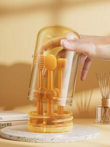 Juego de cepillo de dientes y pasta de dientes para mascotas, cuidado dental para gatos y perros pequeños, pasta de dientes con sabor a fruta, cepillo de dientes de silicona hecho de material, limpieza de salud oral para el sarro y los dientes amarillos - Multicolor - Ver 8