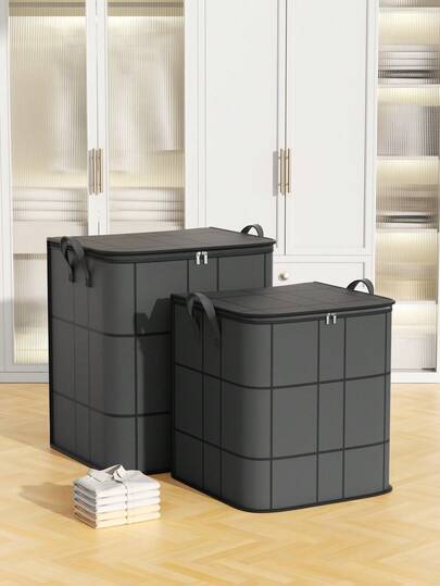 1pc Home Storage Organizer Bag, Plush Doll Storage Bag, Clothing & Bedding Storage Bag, Drawer & Wardrobe Organizer Bag, Upgraded Thicker Fabric, Wider Comfortable Handle, Suitable For Home Storage, Warehouse Storage, Gifts For Friends And Family. Bedroom, Storage Organization, Home Storage, Women's White T-Shirt, Women's Black Pants, Women's Winter Clothes, Dress