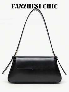 2026 NewMinimalist Flap Bag Solid Black - Black - View 1