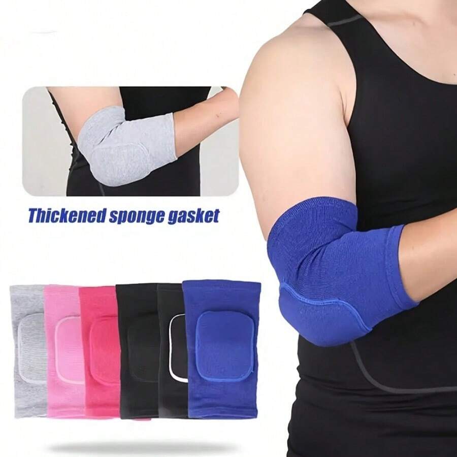 Unisex Thick Sponge Elastic Elbow & Knee Pads, Suitable For Dance, Yoga, Fitness, Tennis, Running, Cycling. Soft & Breathable Sports Protective Gear - Multicolor - View 1