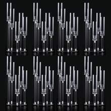 8pcs Acrylic 5 Arm Candle Holder,22.6'' Tall Candelabra Wedding Centerpieces For Tables,Clear Candlesticks Holder With Lampshade For Birthday Party Housewarming Gift Fireplace Dinner Decor - Trong suốt - Xem 1