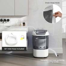 Portable Washing Machine 5.5 Lbs Mini Top Load Washer With Removable Spin-Dry Tub Blue/Gray - View 3