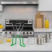 Oriflame Canning Jar Lifter Tongs, Stainless Steel Jar Lifter With Rubber Grips - For Slip Wide-Mouth Clip For Kitchen Restaurant - ColorA - 查看 4