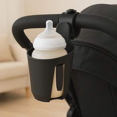 1pc Multi-Functional Flexible Bottle Holder - 2-In-1 Universal Stroller Cup & Phone Holder Designed For Effortless Hands-Free Access, Ideal For Busy Parents, Offering Adjustable Grip, Lightweight Construction, Wide Compatibility With Most Bottle Sizes And Smartphones, Secure Stabilized Attachment, Compact Travel Companion For Stroller Outings, Easy Install And Clean Smooth Edge Protection For Child Safety, Compatible With Single-Handed Use, Keeps Devices Secure And Bottles Upright During Movement.