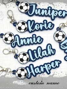 Customized Football Name Tag - Personalized Football Bag Tag For Men & Women, Customizable With Name/Team - Football Gift - Football Team Gift - Football Keychain - Multicolor - View 4