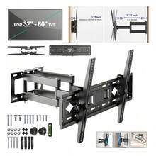 Soporte Base De Pared Para Pantalla Tv Monitor 32-80 Pulgada - Negro - Ver 1