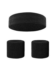 1 set de Bandeaux de sport absorbants, bandeaux de yoga élastiques, bandeaux anti-transpiration, unisexe, convenant pour le tennis, le basket-ball, la course, le fitness, la gym, le yoga, le pilates à domicile, les sports de plein air, le football, les accessoires de yoga et de fitness à domicile, l'équipement de protection sportive, les essentiels de yoga