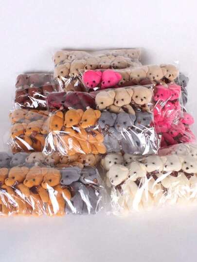 5个/10个可爱小泰迪熊毛绒玩具，柔软填充动物泰迪熊玩具，关节熊，婚礼花束礼物，玩具娃娃，钥匙扣吊坠，毛绒玩具娃娃，生日装饰礼物，婚礼节日礼物，卧室装饰包