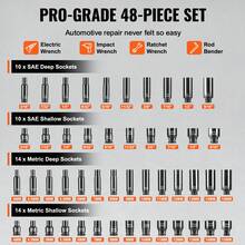 Sockets - 1 Cr-Mo 48 Stück 1/4" SAE i wiązanie metryczne i standardowe - Zobacz 3