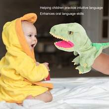 Juguete de mano de dinosaurio de peluche verde de 11,8 pulgadas - Figura de dinosaurio realista - Adecuado para regalo de cumpleaños - 1 pieza - Multicolor - Ver 6