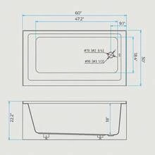 60" X 30" Acrylic Drop-In Bathtub, Glossy White Soaking Tub With Storage Ledge, Right Drain & Integral Flange - Right Drain - View 2