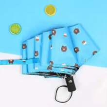 Sol y lluvia doble propósito paraguas de sol mujer paraguas de sol mujer verano personalidad estudiante,Paraguas de protección UV con diseño de oso de dibujos animados, varillas UV, paraguas plegable automático,paraguas kawaii - Amarillo amarillo - Ver 7