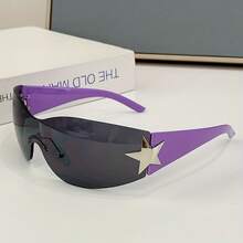 Fashion Frameless Five-Pointed Y2K Personality Glasses G9PN - Black and Gray - View 8