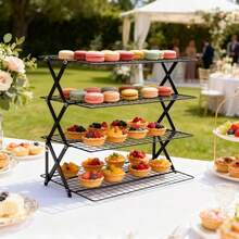 Baking Cooling Rack ,4-Layer Folding Cooling Rack, Cake Tools, Baking Accessories, Biscuit And Cake Drying Rack, Suitable For Kitchen, Outdoor Cooking Must-Have Women's Gifts. - 4-layer Thickened - View 11