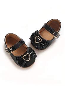 Modische weiche Prinzessin Mary Jane Schuhe für Babymädchen, 0-1 Jahre alt, Frühling/Herbst - Schwarz - Übersicht 4