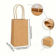 5/10pcs Brown Paper Bags, Gift Bags Bulk, With Handles, Suitable For Party Favor Bags, Gift Bags, Food Bags, Shopping Bags, Birthday Gift Bags, Takeout Bags, Takeaway Packaging Bags - Multicolor - View 9
