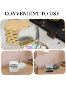 EstiloDACUAN Cajas De Metal De Hojalata Soportes De Almacenamiento De Lata De Almacenamiento De Metal Latas PequeñAs Con Tapas 10Uds(Dorado)VersióN Mejorada - 1 - Ver 6