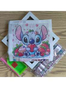 Disney Embroidery Diamond Painting Kit, Includes Tools, Handmade DIY Relaxing Art Decor Gift, Suitable For Valentine's Day, Thanksgiving Gift (The Picture Shows The Finished Product, You Need To Make It Yourself After Purchase) (The Set Includes Canvas, Diamonds, Tool Kit And White Plastic Frame)
