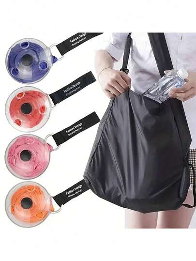 1pc Foldable Reusable Grocery Bag, Portable Shopping Tote, Food Storage Bag, Organizer Bag, Travel Pouch, Multi-Purpose Carry Bag ,Travel Essential Bag