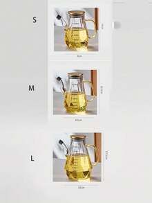 1个高硼硅玻璃油瓶，大容量，防滑，耐热，适用于厨房，可存放酱油、醋、食用油等。 - 金色 - 查看 8