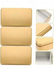 EstiloDACUAN Cajas De Metal De Hojalata Soportes De Almacenamiento De Lata De Almacenamiento De Metal Latas PequeñAs Con Tapas 10Uds(Dorado)VersióN Mejorada - 1 - Ver 3
