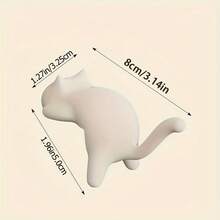 Cute Cat Shape Adhesive Wall Hooks,No-Drill Strong Hook,Rustproof Key And Towel Hook For Home, Kitchen, Bathroom & Storage Back To School,3.14inch| Desk Side Storage Rack, Portable Multi-Functional Hanger | Suitable For Desks/Offices/Schools | Fun Design Available In Four Colors (Yellow/White/Pink/Black), Utility Hooks,Festival Gift