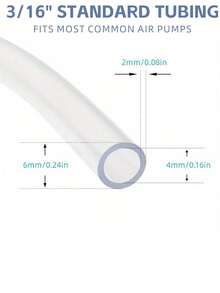 3/16 Inch Aquarium Air Tubing, Standard Aquarium Air Hose, Suitable For Fish Tank, Flexible Tubing, Pure PVC Material, White Soft Tube, 4*6mm, 1m/3 Meters/5m/10m/20m - White - View 2