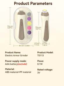 1 Set Electric Nail Trimmer, Includes 6 Grinding Heads, Quiet Nail File, Nail Clipper And Manicure Tool Kit (Requires 2 AA Batteries, Not Included) - Multicolor - View 9
