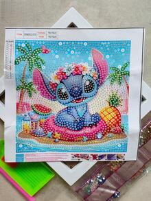 Disney Embroidery Diamond Painting Kit, Includes Tools, Handmade DIY Relaxing Art Decor Gift, Suitable For Valentine's Day, Thanksgiving Gift (The Picture Shows The Finished Product, You Need To Make It Yourself After Purchase) (The Set Includes Canvas, Diamonds, Tool Kit And White Plastic Frame)