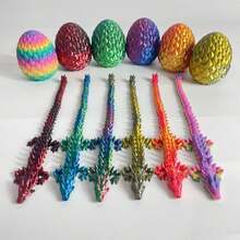 6pcs 3D  Dragon Egg Set With Movable Joints, Unique Desk Toy, Perfect Gift For Holidays And Parties Decor Decorative, Gifts Men,Miniature Things,Valentines Gifts,Party Favors,Party Supplies Gifts - 6pcs - View 1