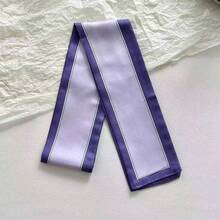 1 pièce Foulard décoratif mode minimaliste réversible, bandeau unicolore long et fin pour femmes - Prune - Voir 3
