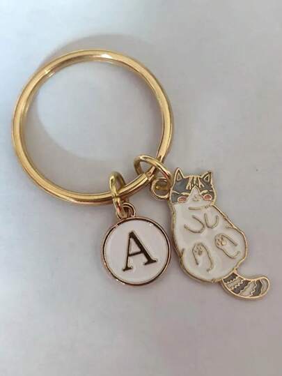 Cat Keychain, Personalized Gift For Boys