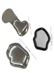 Handheld Heart Shaped Makeup Mirror | Cute Valentine's Day Gift For Her Girlfriend Wife | Portable Double-Sided Mini Compact Mirror | Foldable Non-Fragile Simple Cosmetic Repair Mirror For Travel Purse School Office Home Makeup Vanity | Love Shape Romantic Mirror For Teens Women Girls, Birthday Gift, Anniversary Present, Bridal Shower, Selfie Photo Prop, Prom Night - Bạc - Xem 11