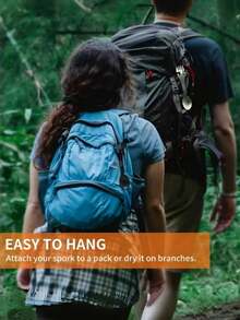 五合一战术叉勺及开瓶器套装 - 重型不锈钢露营餐具，包含叉子、刀子、开罐器和勺子 - 轻便便携设计