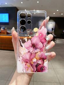 Funda para  con motivos florales adecuada para las series  17/AIR/16E/15/14/13/12/11/XS MAX/XR/PRO/PLUS/PRO MAX/MINI, compatible con las series  S25/A/M/NOTE,  S/G/EDGE/E y modelos de la serie Transsion TECNOCAMON/PHANTOM/SPARK. Transparente, sencilla, elegante y duradera, utiliza material TPU para una mayor protección. Ideal para San Valentín, Halloween, Navidad, Año Nuevo y otras ocasiones festivas, es la mejor opción para uso personal o para regalar. - transparente - Ver 3