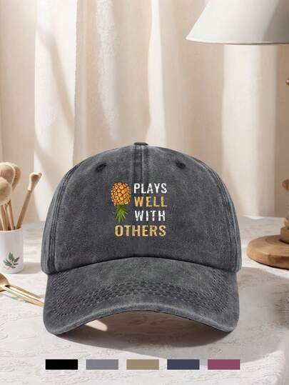 1pc Men's And Women's Interesting Letter Print Baseball Cap Adjustable Design, Lightweight Wear Comfortable For Hiking, Mountaineering, Travel, Outdoor Sports Baseball Cap Men's And Women's Casual Street Fashion Cap