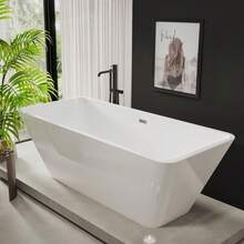 Freestanding Bathtub 66 Inch Soaking Tub For Modern Bathroom Remodel, Deep Home Spa Bath For Relaxation And Comfortable Bathing Experience - 66 Inches - View 6