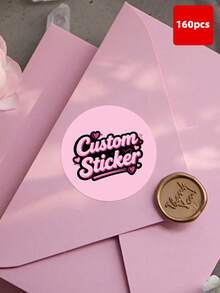 1-160pcs Customizable Round Stickers, Can Print Any Text And Patterns, Suitable For Valentine's Day Gifts, Romantic Love Notes, Handmade Stickers, Party Favors, Envelope Seals, Notebooks, Laptops, Great For Gifting To Boyfriend, Girlfriend, Husband, Wife, Parents, Friends, Family, Waterproof And Durable Decorative Labels In Multiple Sizes, Unique Commemorative Stickers For Anniversary, Birthday, Home,Wallpaper Stickers Wall ,Kids-Activity - Rose Red - View 51