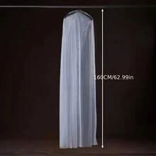 1pc Premium White Soft Tulle Dress Cover - Breathable, Transparent Garment Protector For Wedding & Formal Attire Storage, Home Clothes, Dust Cover - White - View 11